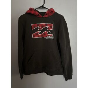 Billabong Men's Vintage Y2K Plaid Pullover Hoodie Long Sleeve, Small